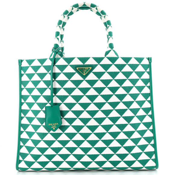 Prada Handbags - Prada Large Symbole Shopper Tote Jacquard